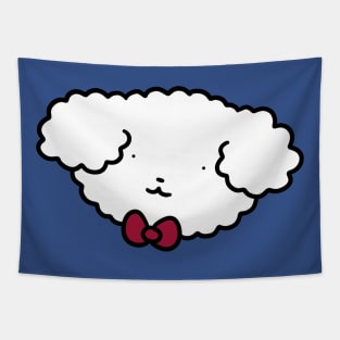 Bowtie Fluffy Dog Face Tapestry