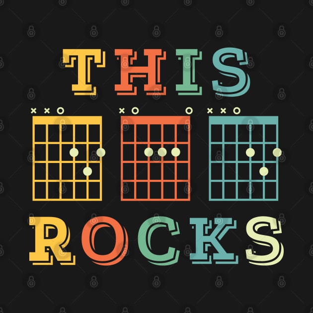 This Dad Rocks Guitar DAD Chords Tab Retro Theme by nightsworthy