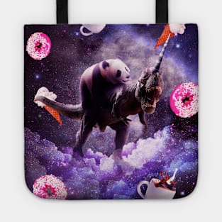 Panda Riding Unicorn Dinosaur in the Sweet Universe Tote