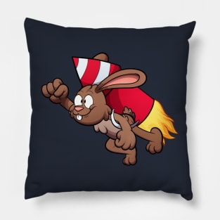 Rabbit With Firework Jetpack Pillow