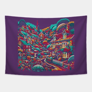 Swirling Village Tapestry