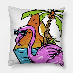 flamingo sunset Pillow