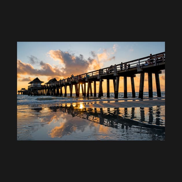 Naples pier at sunset Naples Florida Ripples by WayneOxfordPh