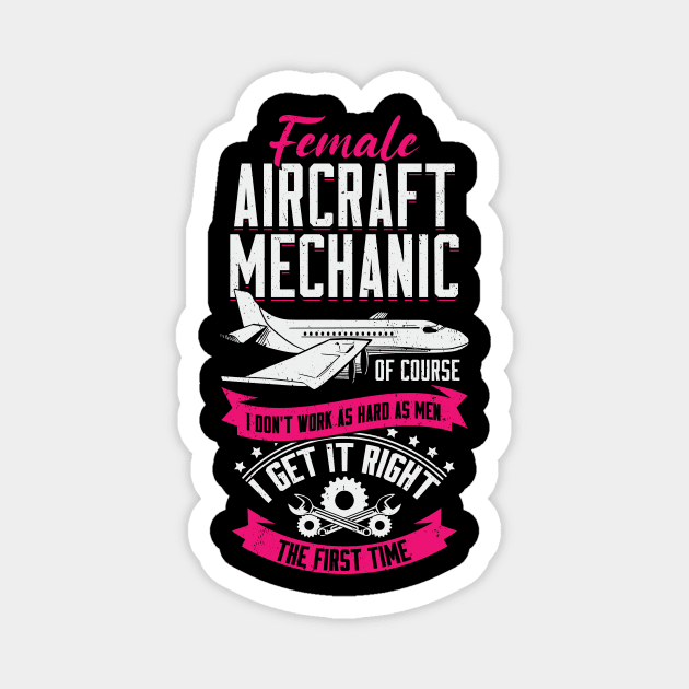 Female Aircraft Mechanic Gift Magnet by Dolde08