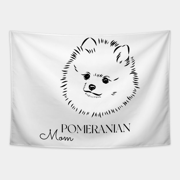 Pomeranian Mom - Pomeranian Dog Tapestry by fromherotozero