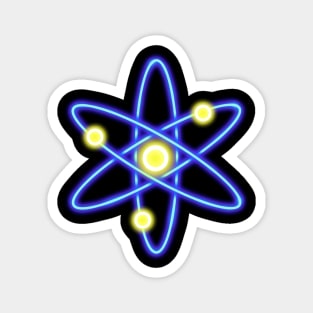 Blue Neon Cosmos Atom Magnet