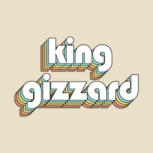 King Gizzard - Retro Rainbow Typography Faded Style T-Shirt