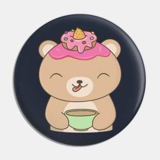 Kawaii Ice Cream Bear T-Shirt Pin