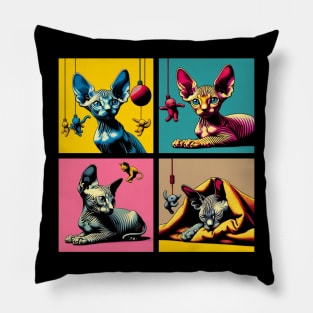 Sphynx Pop Art - Cute Kitties Pillow