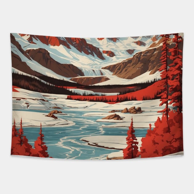 Jasper National Park Canada Vintage Poster Tourism Tapestry by TravelersGems