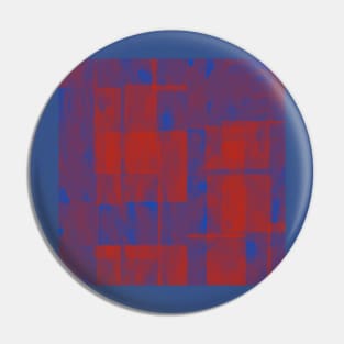 Abstract Blue and  Red Squares Pin