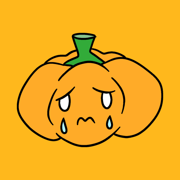 Sad Crying Orange Bell Pepper by saradaboru