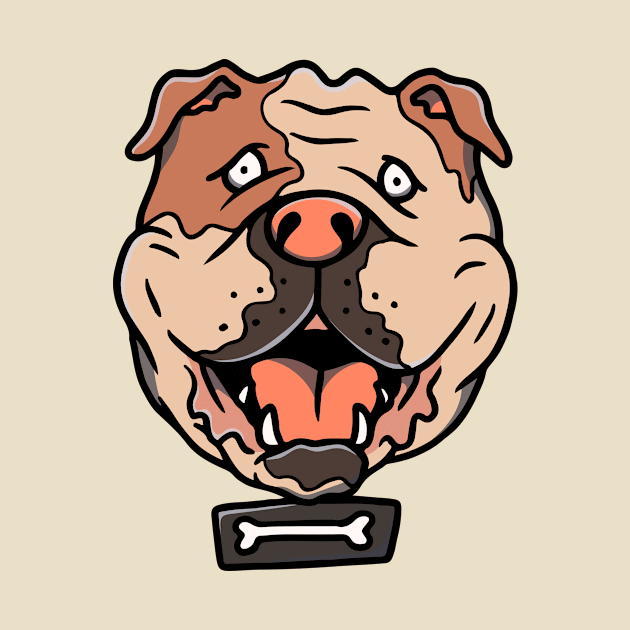 Hand drawn Cute bulldog illustration by herbivorass