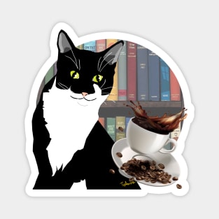 Life Is Better With Coffee Cats And Books Copyright TeAnne Magnet