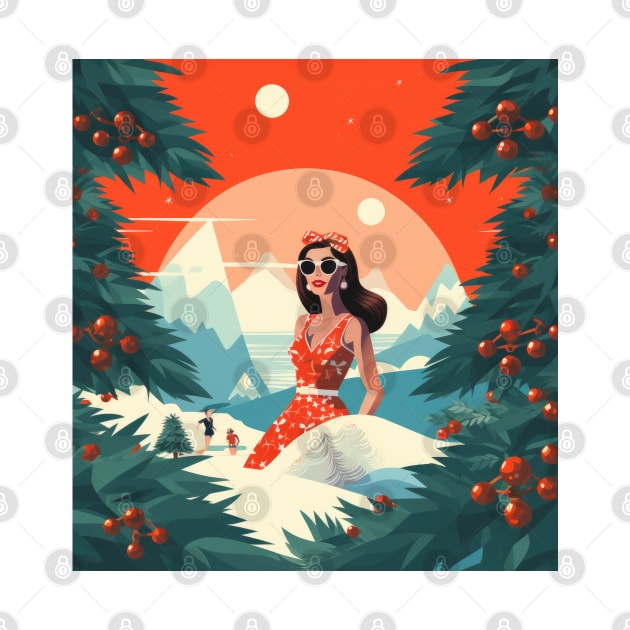 Christmas in July Lady in red at the sky resort by Sara-Design2