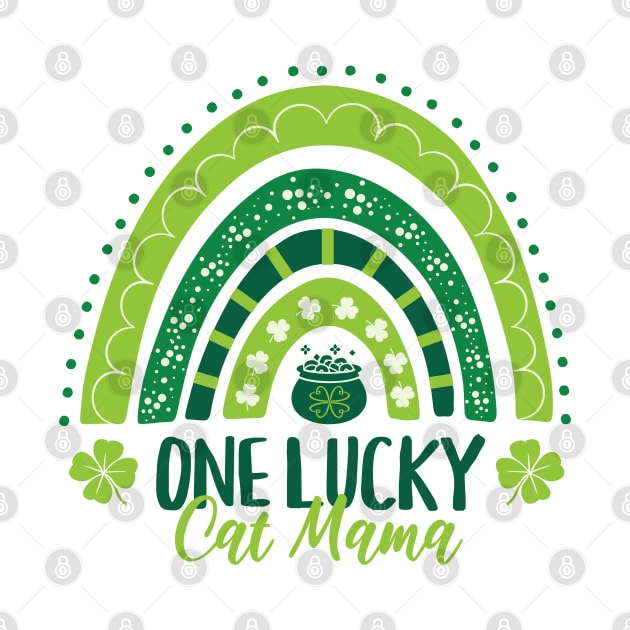 One Lucky Cat Mama St Patricks Day Rainbow by PUFFYP