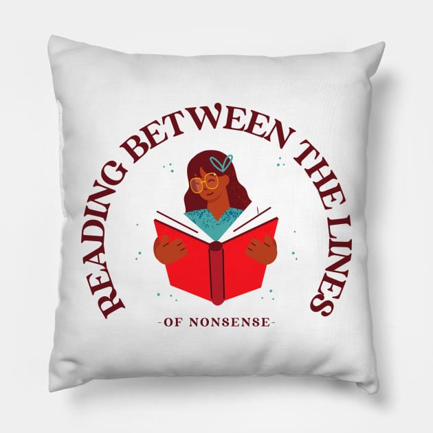 READING BETWEEN THE LINES OF NONSENSE ABSURDIST LITERATURE Pillow by BICAMERAL