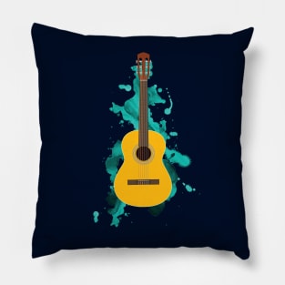 Classical Acoustic Guitar Natural Finish Pillow