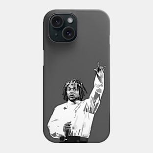 Kendrick Pop Art Illustration Grayscale Phone Case