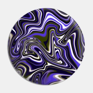 Blue River Marbled Swirl, 1970s Abstract Flowing Texture Pin