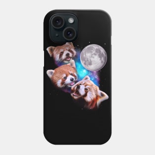 Three Red Pandas Howl at the Moon Phone Case