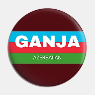 Ganja City in Azerbaijan Flag Colors Stripes Pin