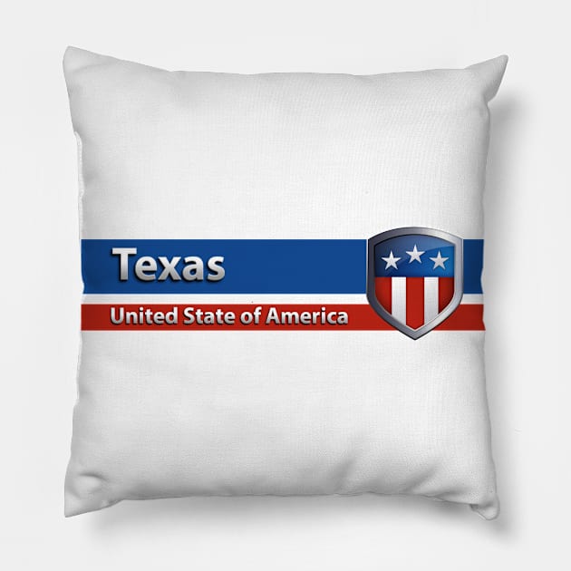 Texas - United State of America Pillow by Steady Eyes