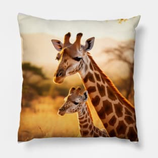 Giraffe Animal Wild Beauty Freedom Wilderness Enchanting Pillow