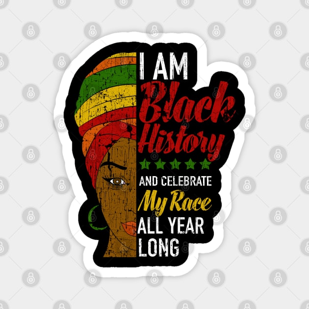 I Am Black History Afrocentric Woman Magnet by blackartmattersshop