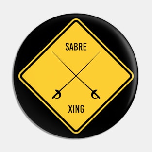 Funny Fencing Sabre Crossing Sport Fencer Xing Sign Pin