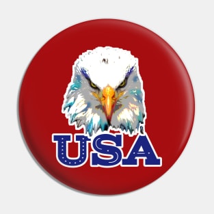 Blue USA Eagle Head Pin