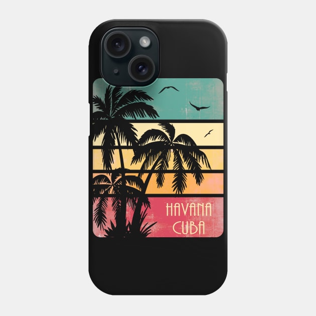 Havana Cuba Vintage Sunset Phone Case by Nerd_art