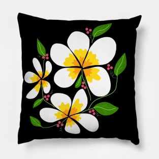 Sampaguita Flowers With Cherries & Leaves Pillow