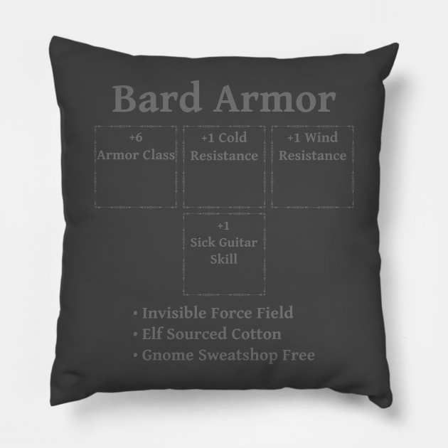 Bard Armor: Role Playing DND 5e Pathfinder RPG Tabletop RNG Pillow by rayrayray90