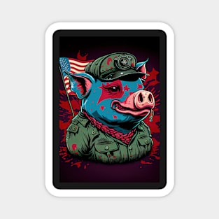 Psychedelic Pig with Flag Magnet