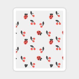 Strawberry Hand Drawn Pattern Magnet