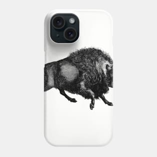 Vintage Bison retro Buffalo illustration Phone Case