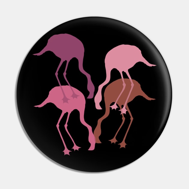 Pink Flamingo Camouflage Pattern Pin by IvyLilyArt