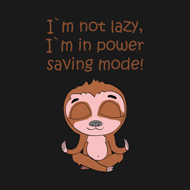 Funny Cute Sloth in power saving mode by Foxydream