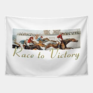 Horse Race to Victory Tapestry