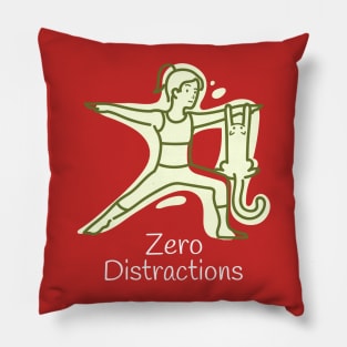 Cat and Yoga Zero Distractions Pillow