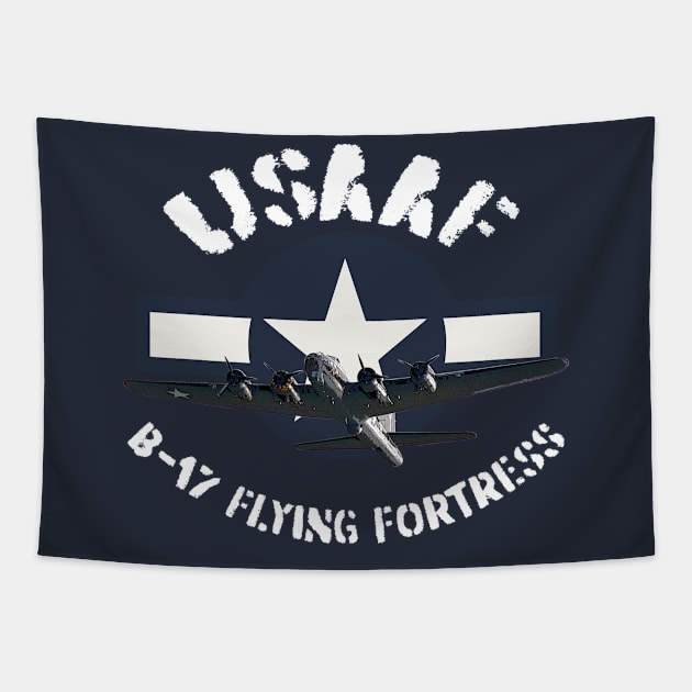 USAAF B-17 Flying Fortress Tapestry by BearCaveDesigns