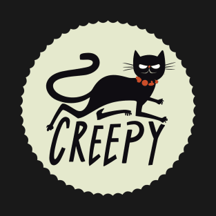Creepy Black Cat T-Shirt