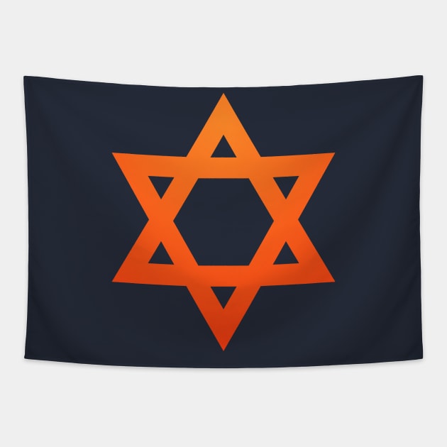 Warm Jewish Star of David Tapestry by Macroart