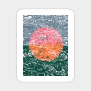 Blue and pink abstract design Magnet