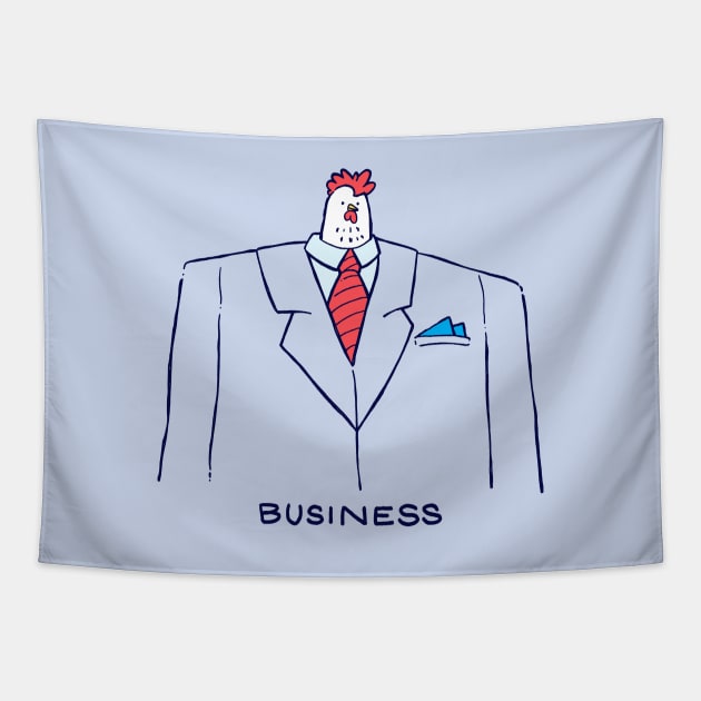 Business Chicken Tapestry by nickv47