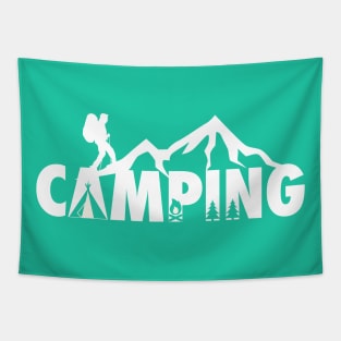 I Love Camping Vacation Mode Hiking Kayaking Fans Tapestry