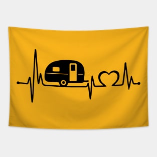 Funny Camping Heartbeat Tapestry