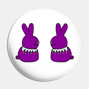 Purple Bunny Rabbit Duo Pin