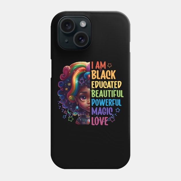 Black Girl Empowerment Positive Inspirational Saying Phone Case by Irene Koh Studio